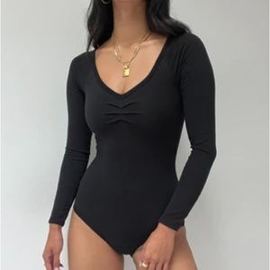 ARQ Paloma Leotard Black Size S NWOT